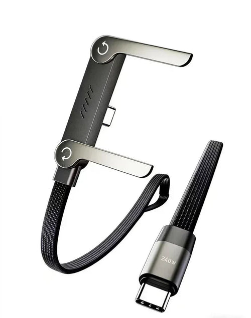 240W 2-in-1 C to C Fast Charging Cable with Phone Stand